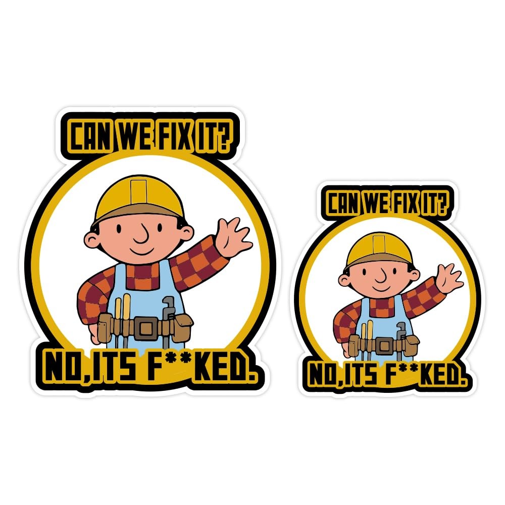 2Pcs Can We Fix It Sticker No, It's f KED Decals- Funny Hard Hat 2pcs
