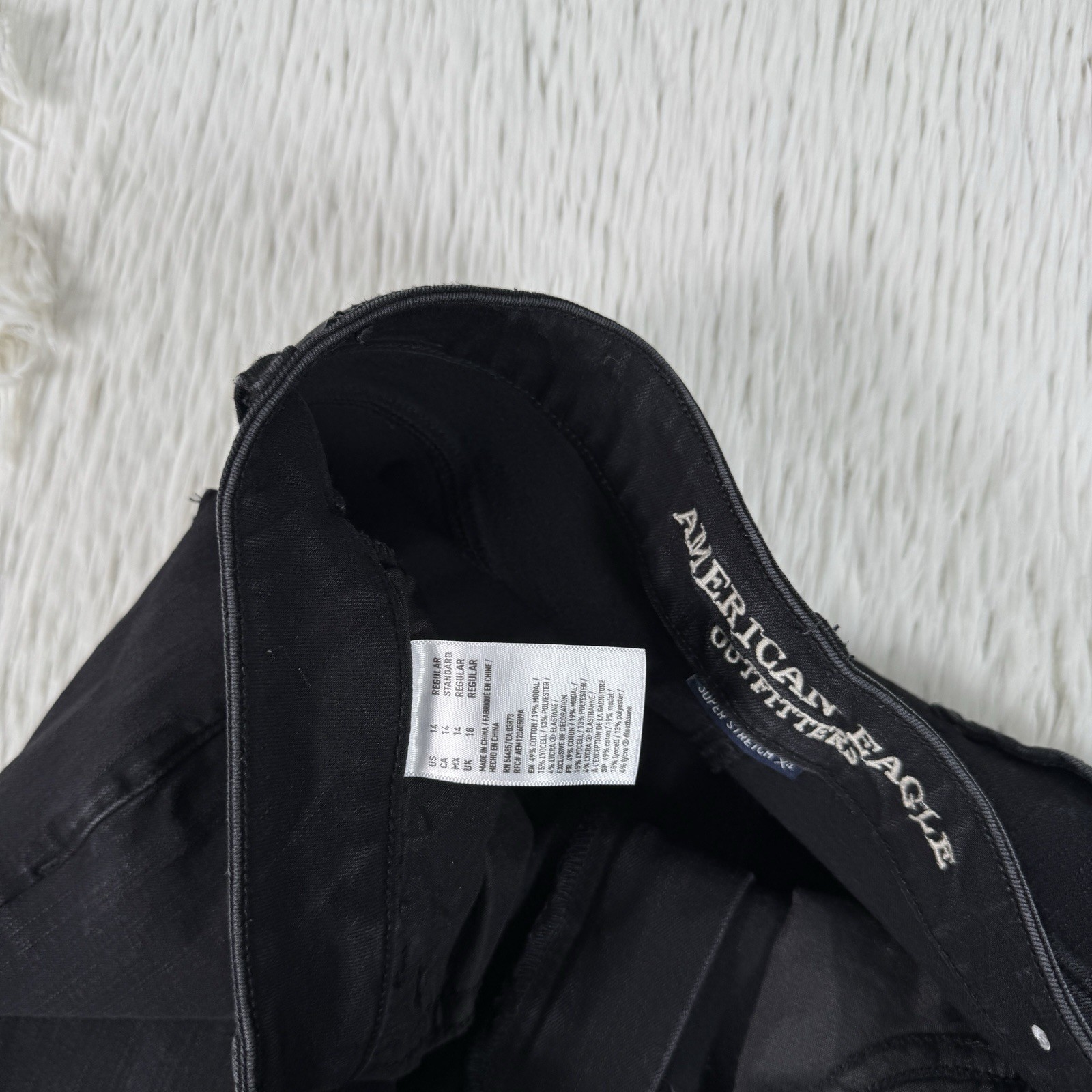 American Eagle Black Super High-Rise Jegging Denim Jeans Women's Size 14R