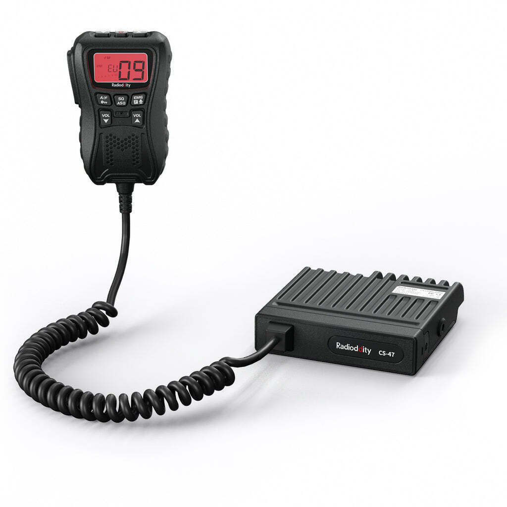 Radioddity CS-47 One Hander CB Radio, LCD Mic with Built-in Speaker, AM/FM