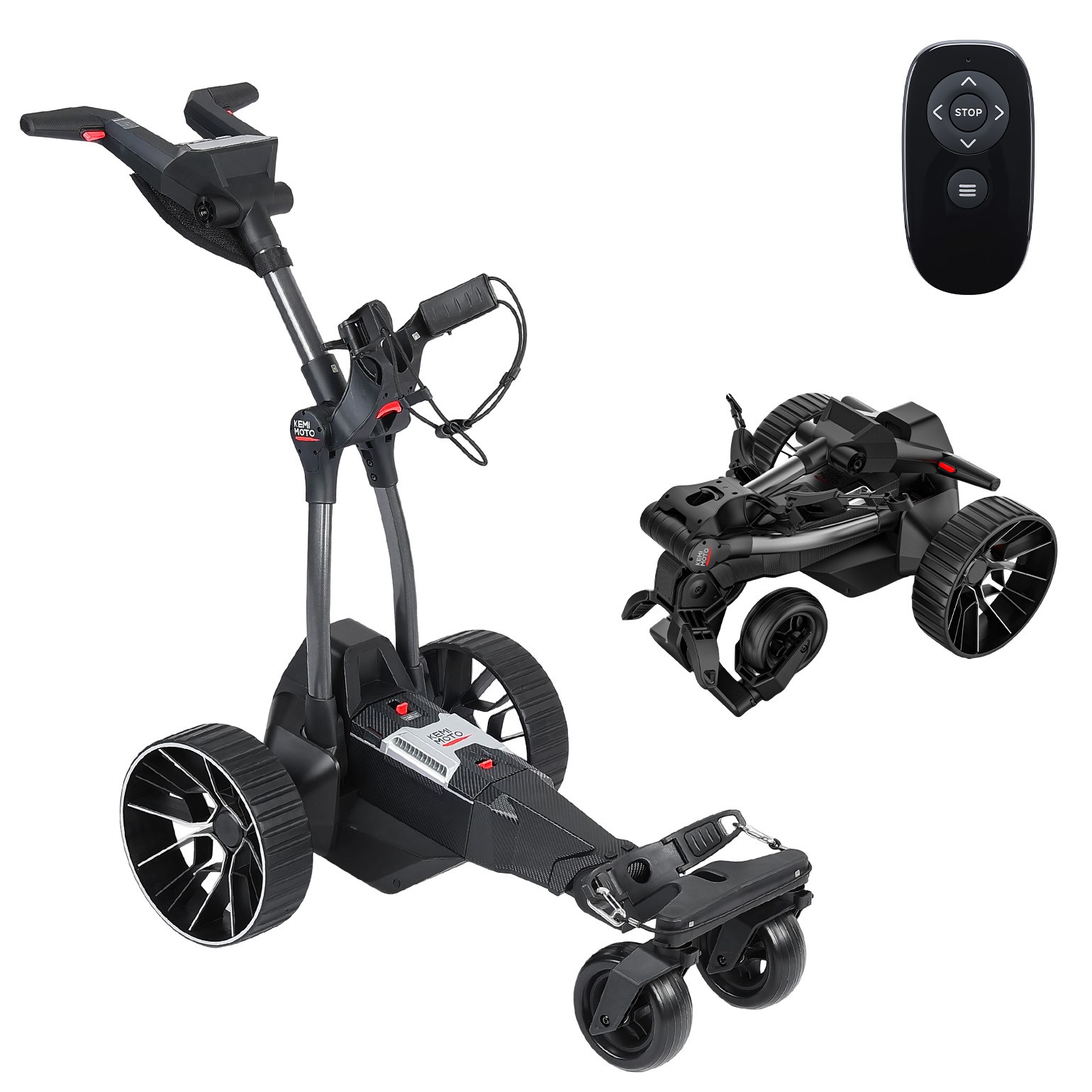 ApexR Foldable Electric Golf Push Cart Trolley Remote Control with Assist Mode