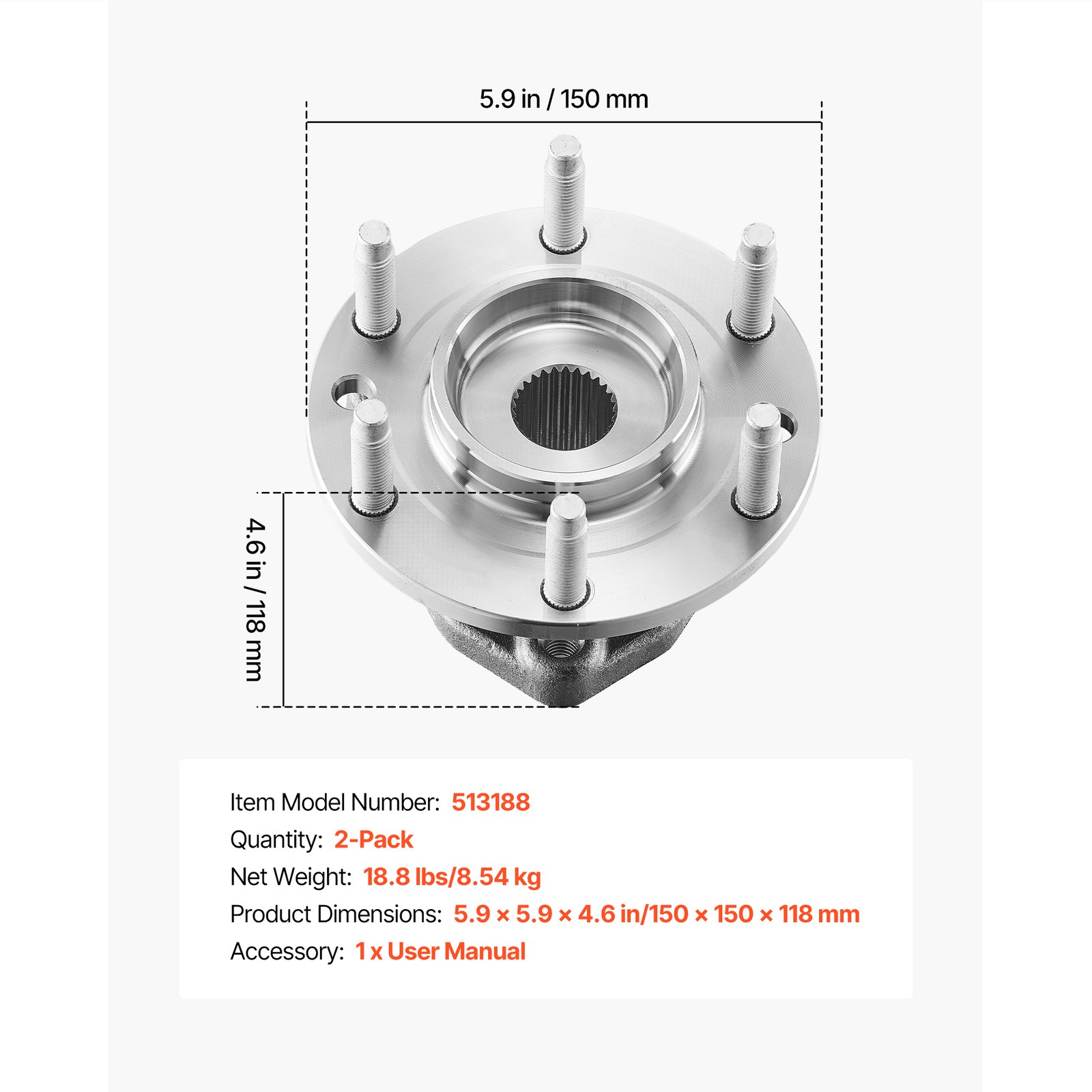 2X Front Wheel Bearing Hubs Assembly for Chevy Trailblazer Envoy Bravada Rainier