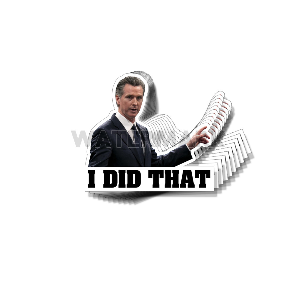 NEWSOM I Did That Funny Political Gavin Stickers Decals Made In the USA 20 Pack