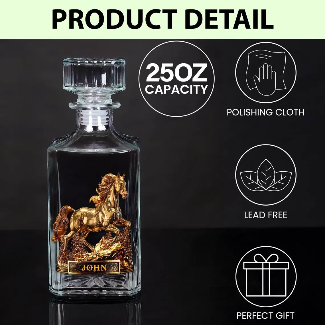 Personalized 250th Anniversary Army Whiskey Decanter Engraved Military Veteran