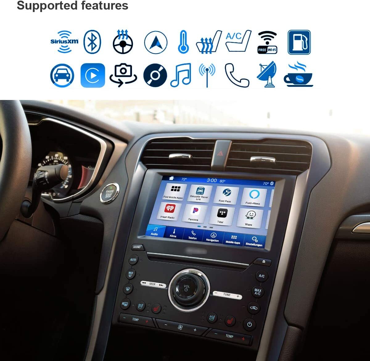 OEM SYNC 2 to SYNC 3 3.4 Upgrade Carplay Kit Fit for Ford Sync3 NA223 Navigation