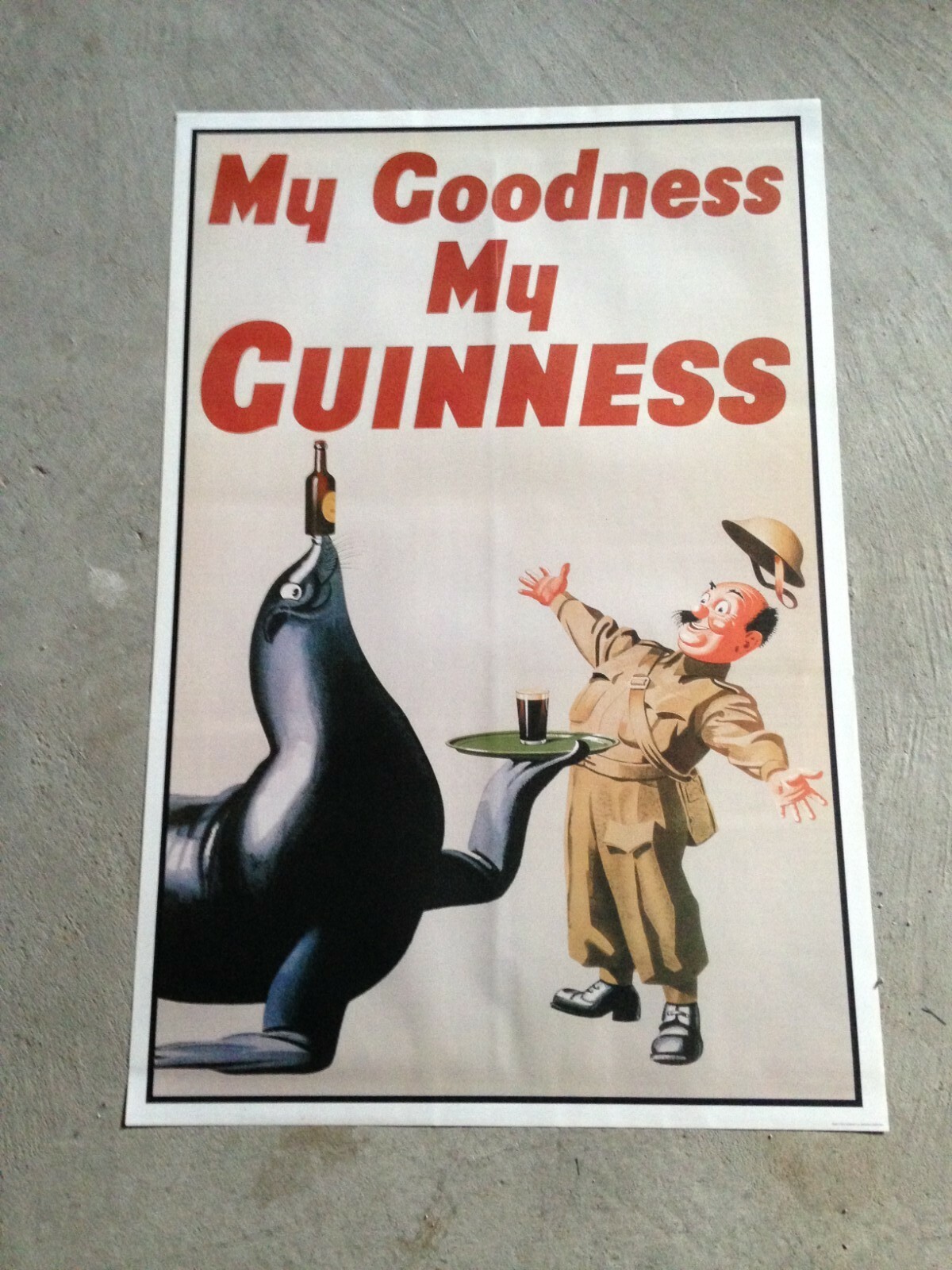 Vintage Guinness poster print 24"x36" - bar/lounge decor, beer, retro