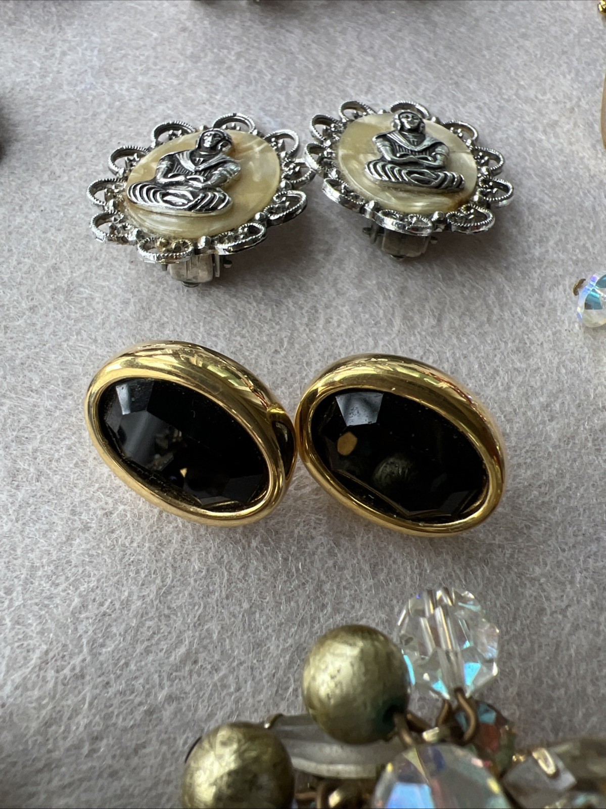 Vintage HIGH END COSTUME EARRING LOT - 13 Pair - Boucher, Trifari, Juliana +++!