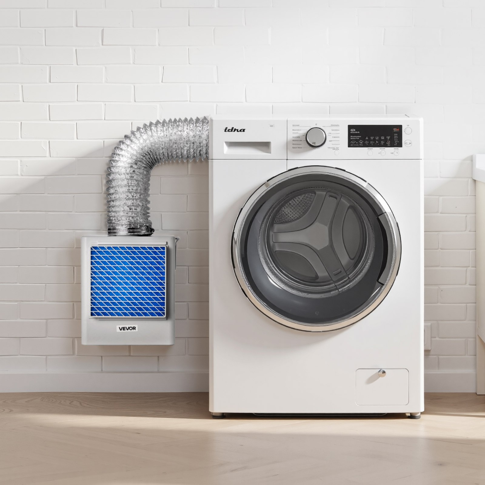 VEVOR 3 in 1 Indoor Dryer Vent Kit ABS Material Fits 4 Inch Exhaust Port