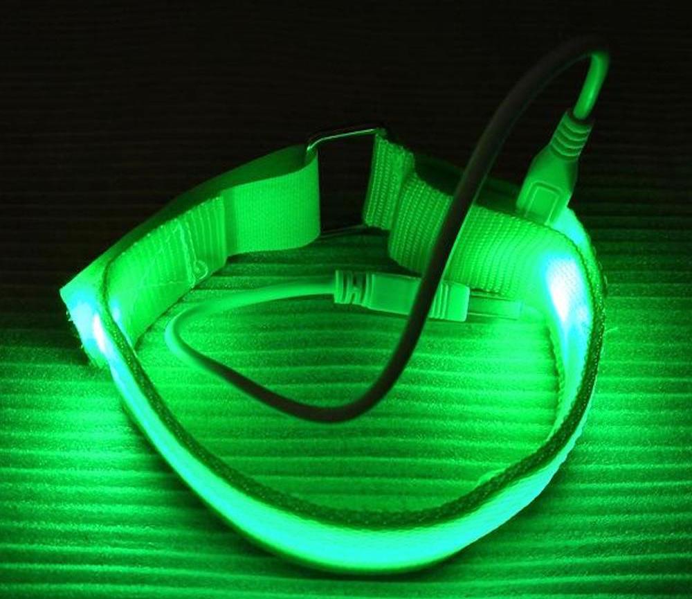 RECHARGEABLE LED ARM BAND ankle Flash Light Safety Running Bike Jog Walk armband