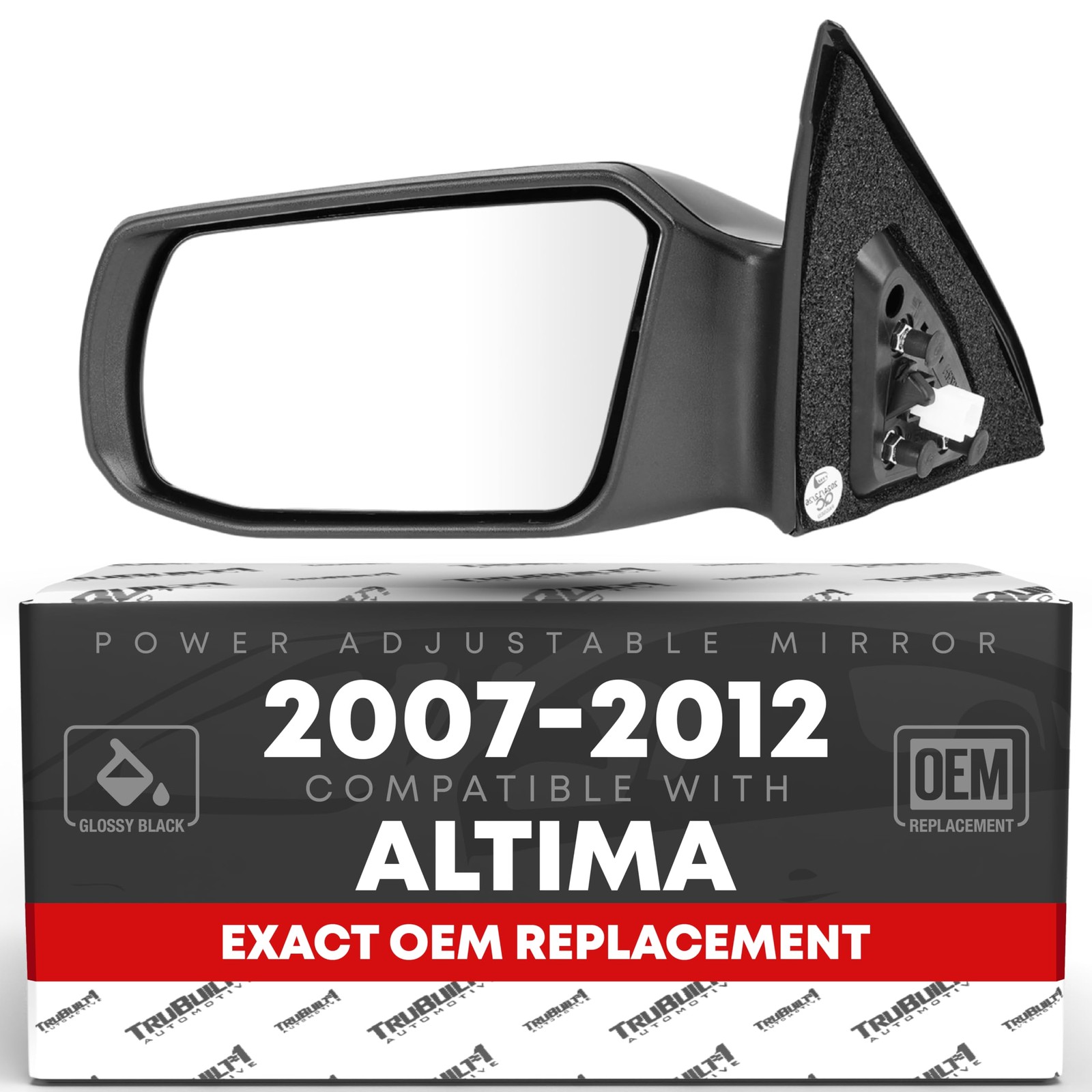 Driver Mirror for Nissan Altima - Power, Non-Foldable, Flat Glass - Driver Si...