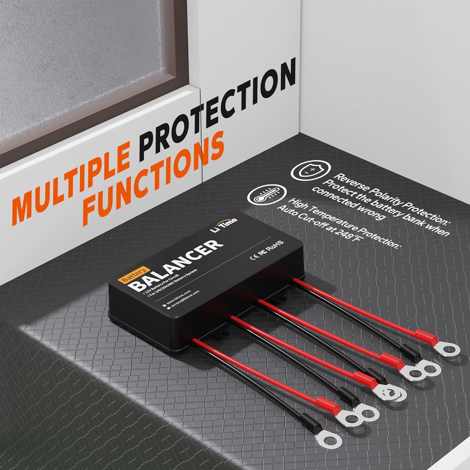 LiTime Battery Equalizer Balancer for 24V/36V/48V Lead Acid Lithium Battery Bank