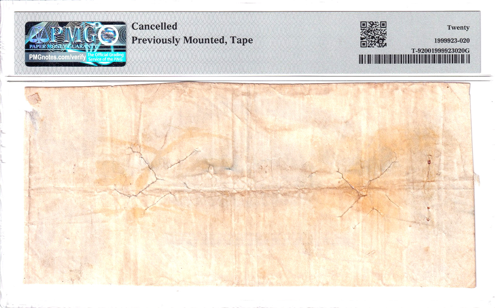 1861 $20 Confederate States of America T-9 PMG VF20 Very Fine 20 #36265