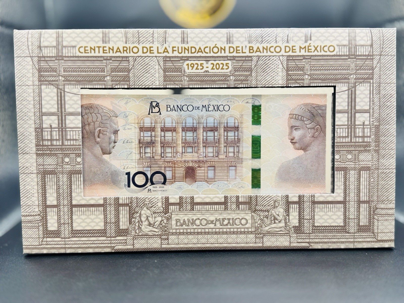 Billete SPECIMEN del 100 Aniversario del Banco de México.