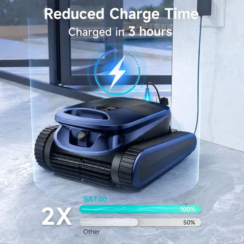 SAT 40 Cordless Pool Cleaner Robot for Inground Pools with AI Camera Pool Vacumm