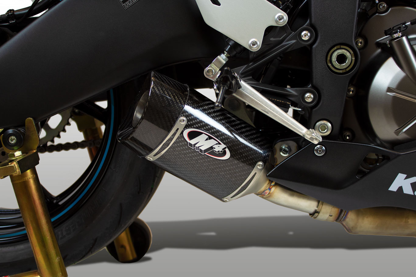 M4 Exhaust Kawasaki ZX6R 2009 through 2024 CARBON Street Slayer Slip On IN STOCK
