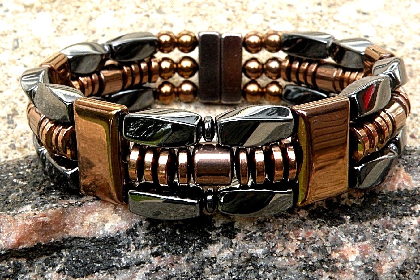 Magnetic Therapy Hematite Arthritis Power Bracelet Anklet Necklace 3 Row AAA+