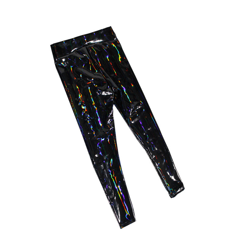 Women Strethcy Shiny Wet LOOK Vinyl Leggings Trouser PU Leather Pants Bottoms