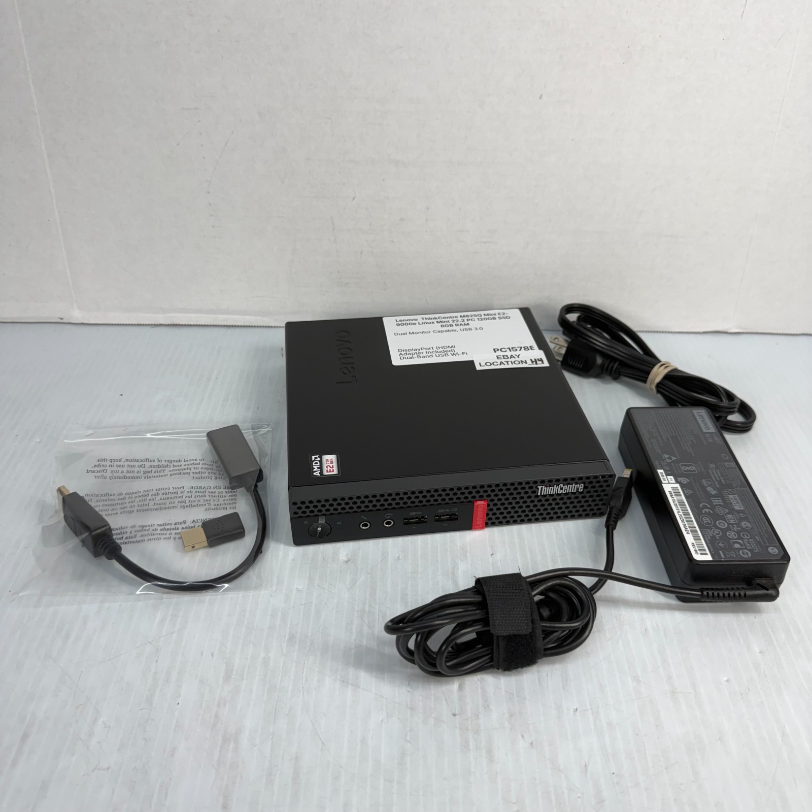 Lenovo  ThinkCentre M625Q AMD E2 Linux Mint 22.2 Mini PC 120GB SSD 8GB RAM