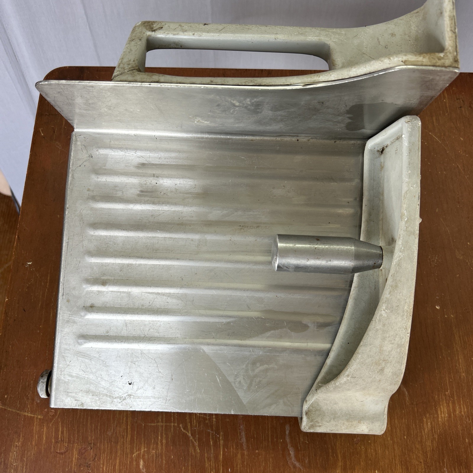 HOBART 512 Slicer Meat Carriage Tray Stainless Steel w/ Meat Grip & Thumb Screw