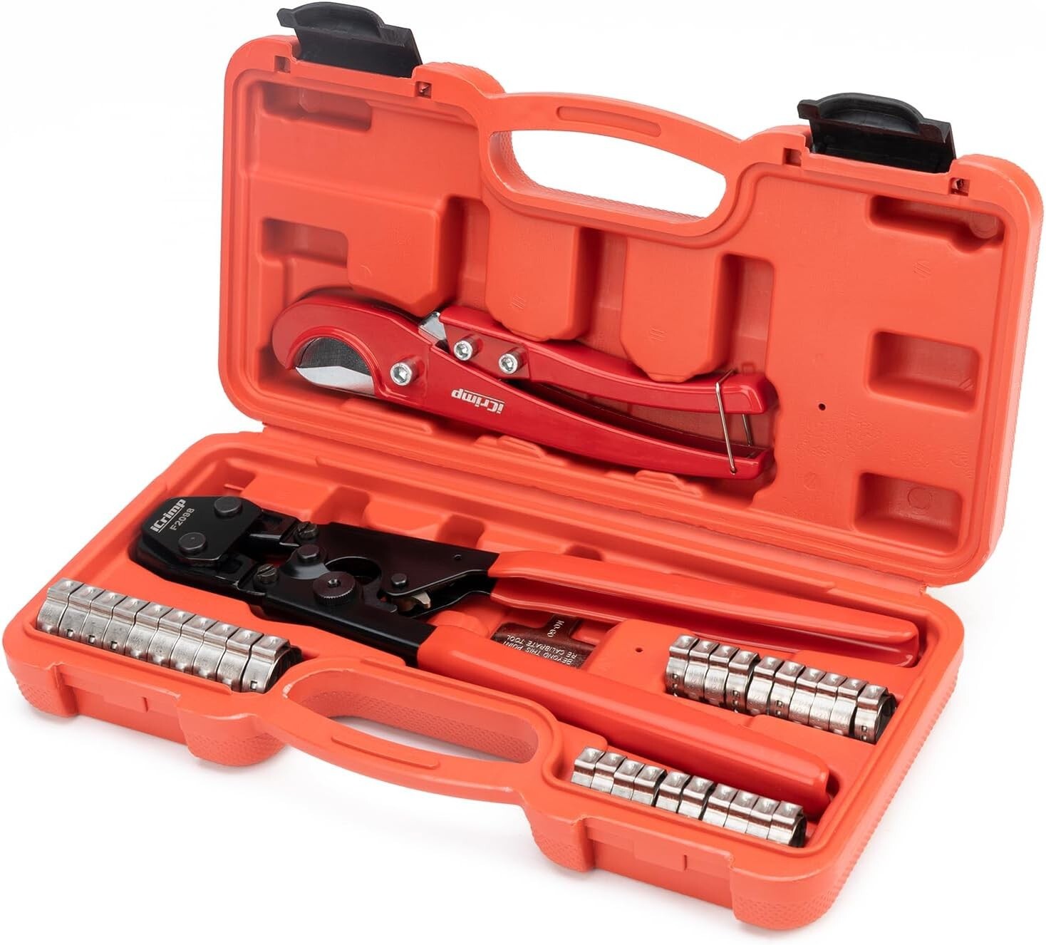 PEX Clamp Tool Kit 3 8-1 w Rings & Tubing Cutter - All-in-one Crimping Set