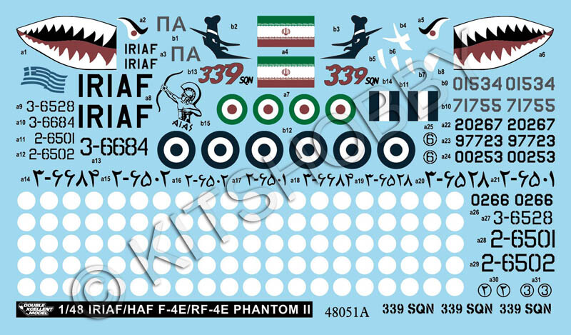 DXM decal 1/48 HAF & IRIAF F-4E / RF-4E Phantom Collection 2