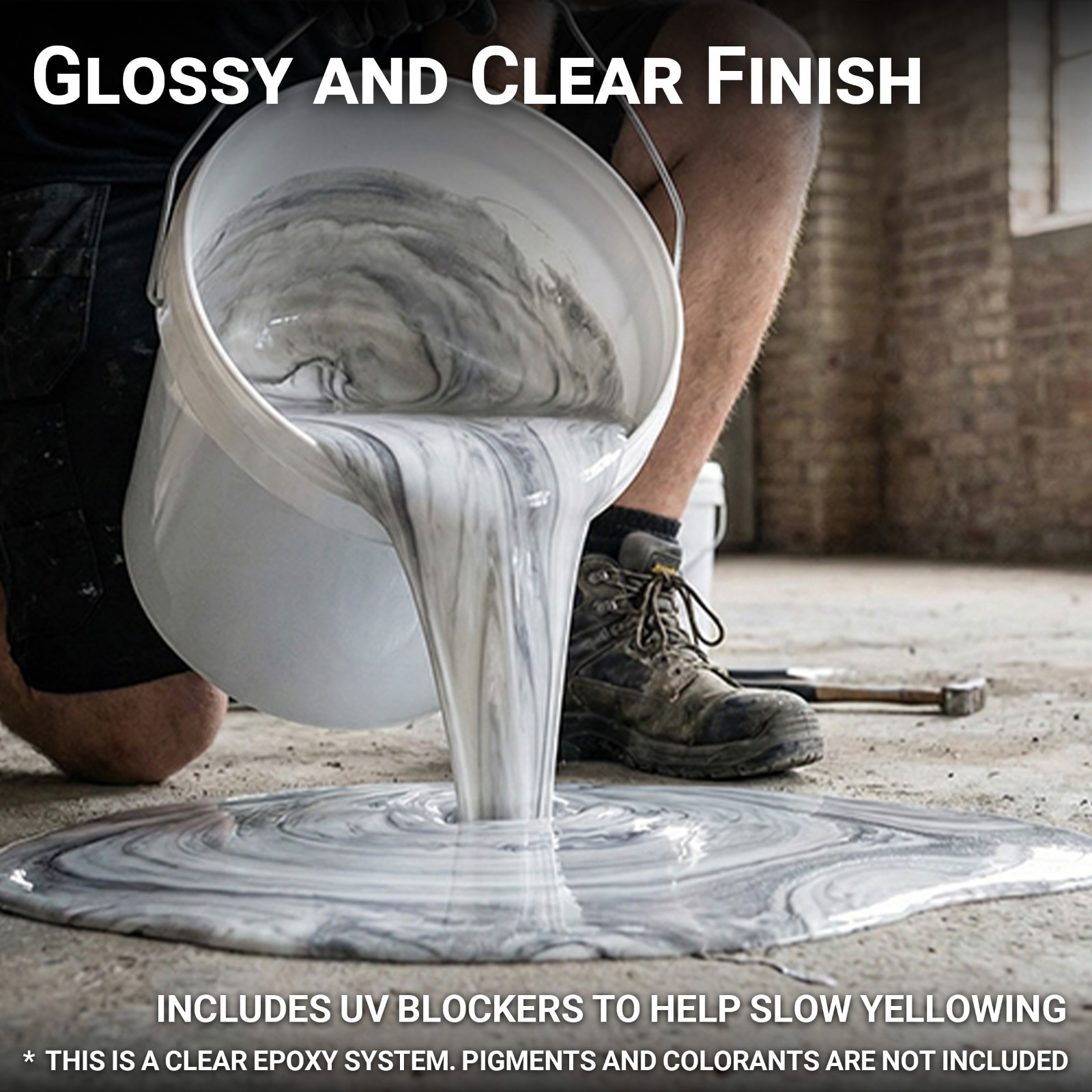 2:1 Top Coat Epoxy Resin For Floor Coating 3 Gallon Pack Garage Coating