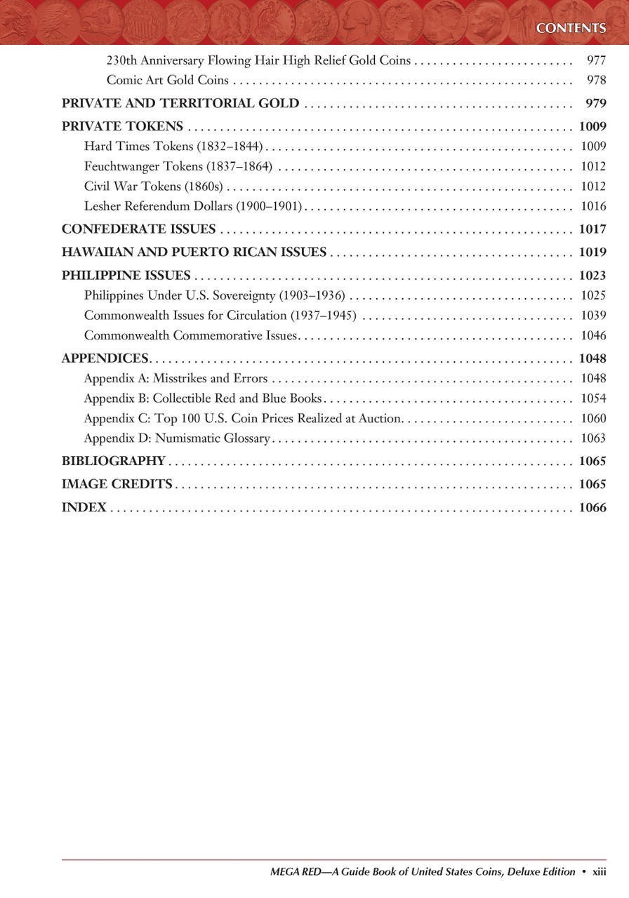 Mega Red Guide Book of U.S. Coins Deluxe 10th Edition Hardcover