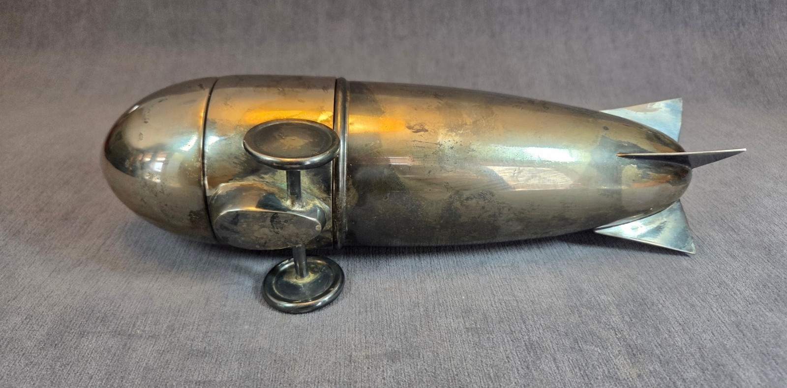 Vintage Silver-Plated Art Deco Style Zeppelin Cocktail Shaker