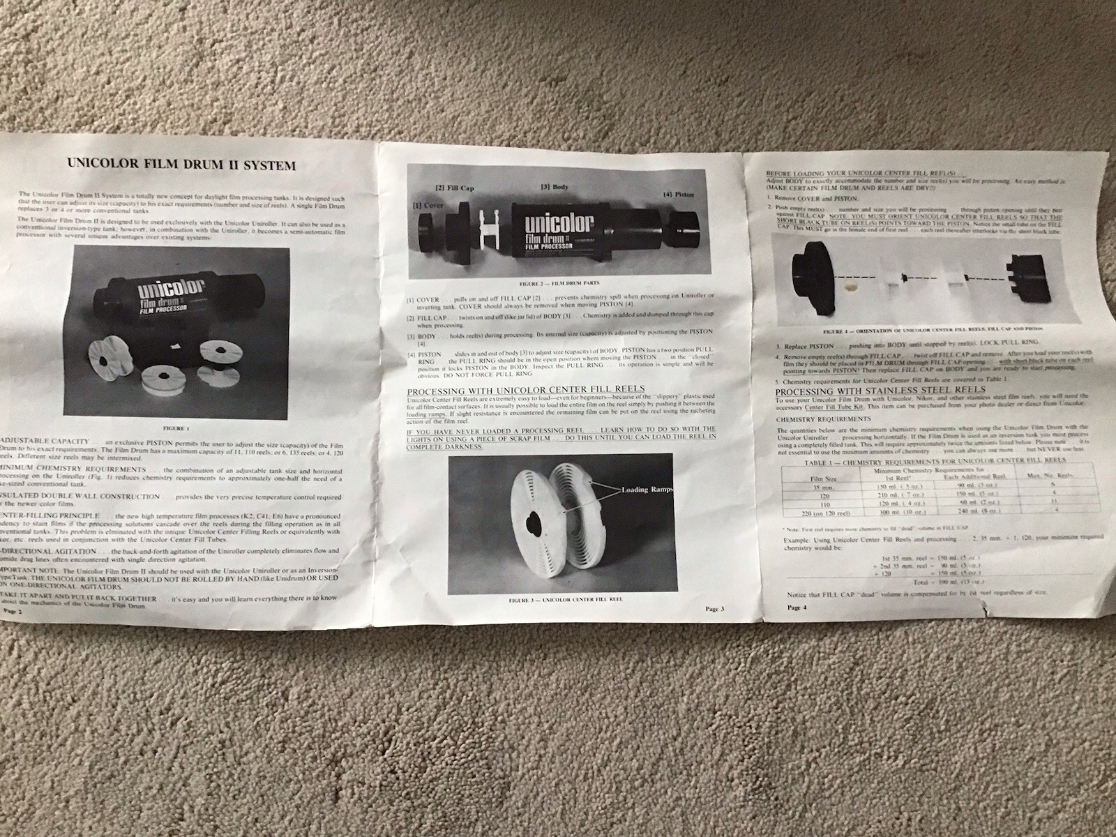 UNICOLOR Film Drum II Film Processor with Instruction/Info Sheet in Original Box