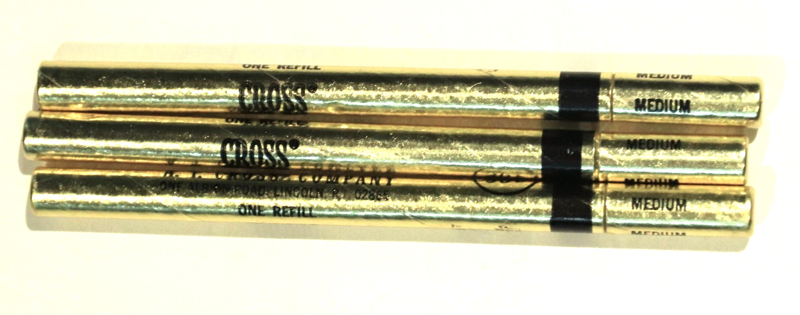 Vintage - LOT of 3 - BLACK MEDIUM Cross Ball Pen Ink Cartridges -NOS - All WORK