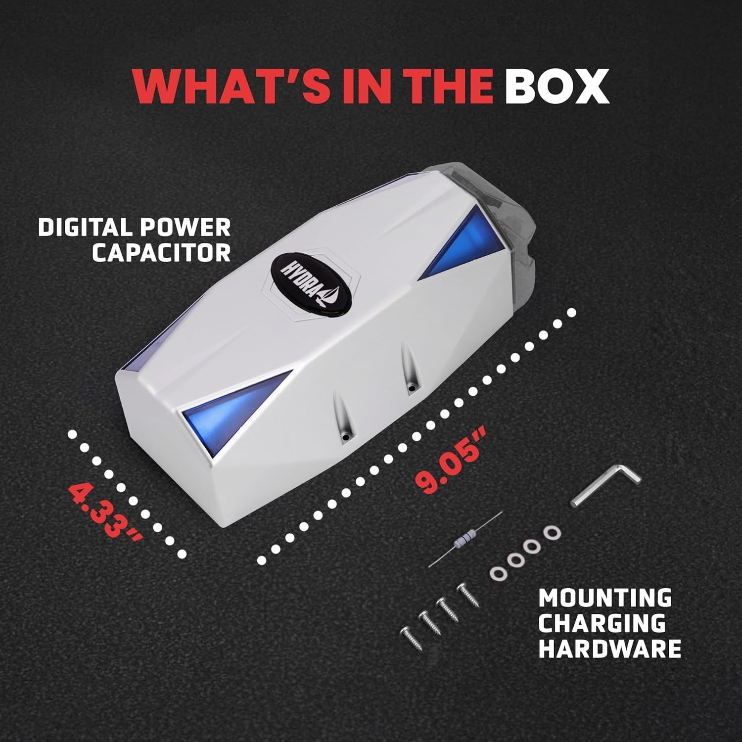 Pyle 0.3 Farad Digital Power Capacitor, High-Performance Car Audio Accessory