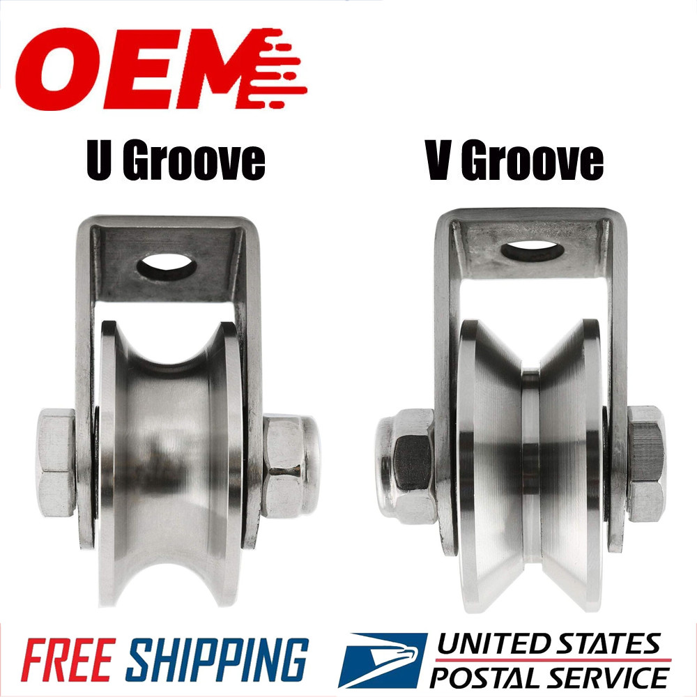 V/U Pulley Wheel Steel Rope Wheel Bearing Pulleys for Rope Cable Pulley Wheel