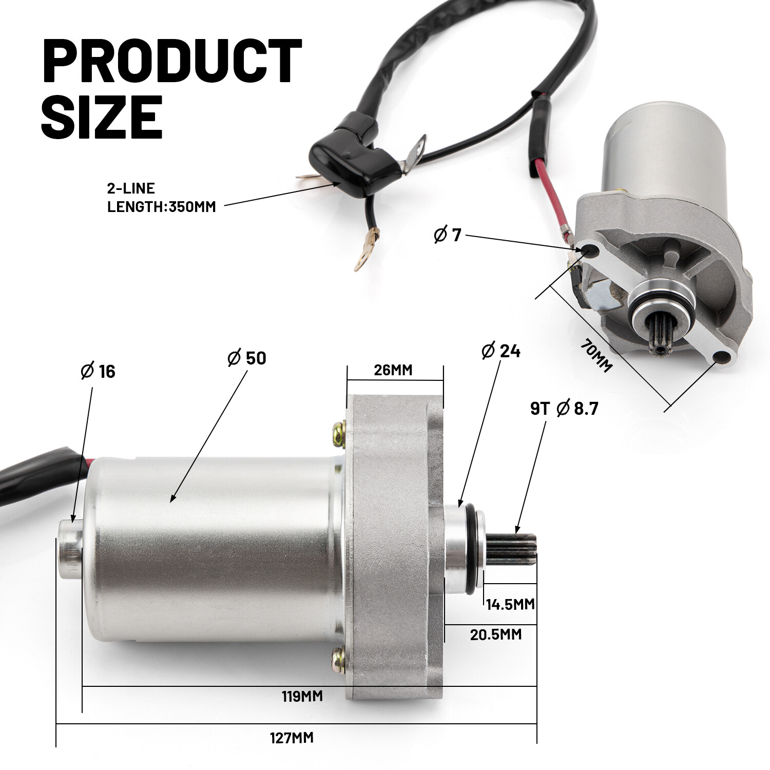 ATV Starter for Yamaha Raptor 90 YFM90R YFM-90R #99999-04128-00 #43D-H1800-00-00