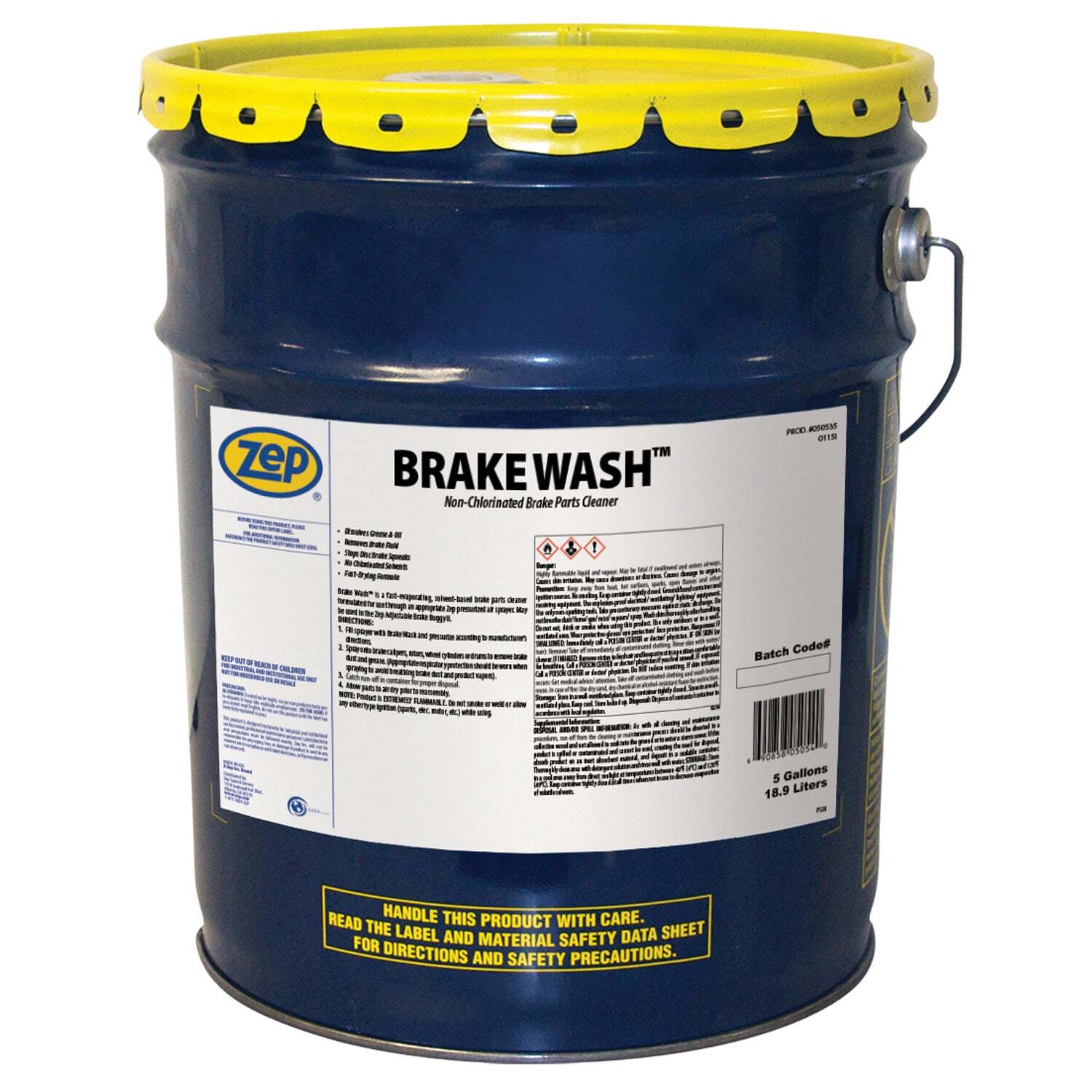 Zep Brake Wash Liquid Non-Clorinated Brake Parts Cleaner - 5 Gallon Pail
