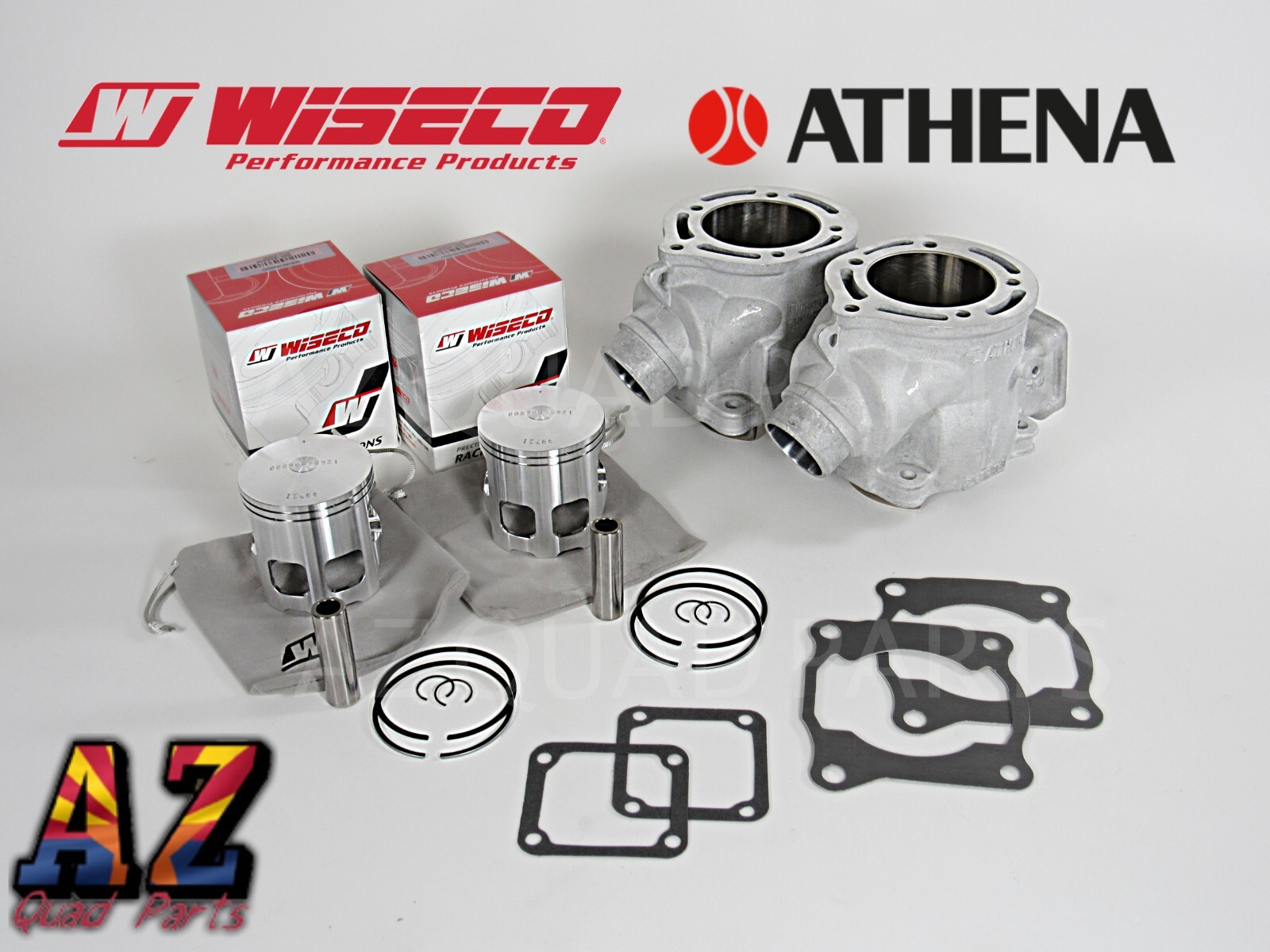Yamaha Banshee Athena 64mm Stock Bore Big Triple Ported Cylinders WISECO Pistons