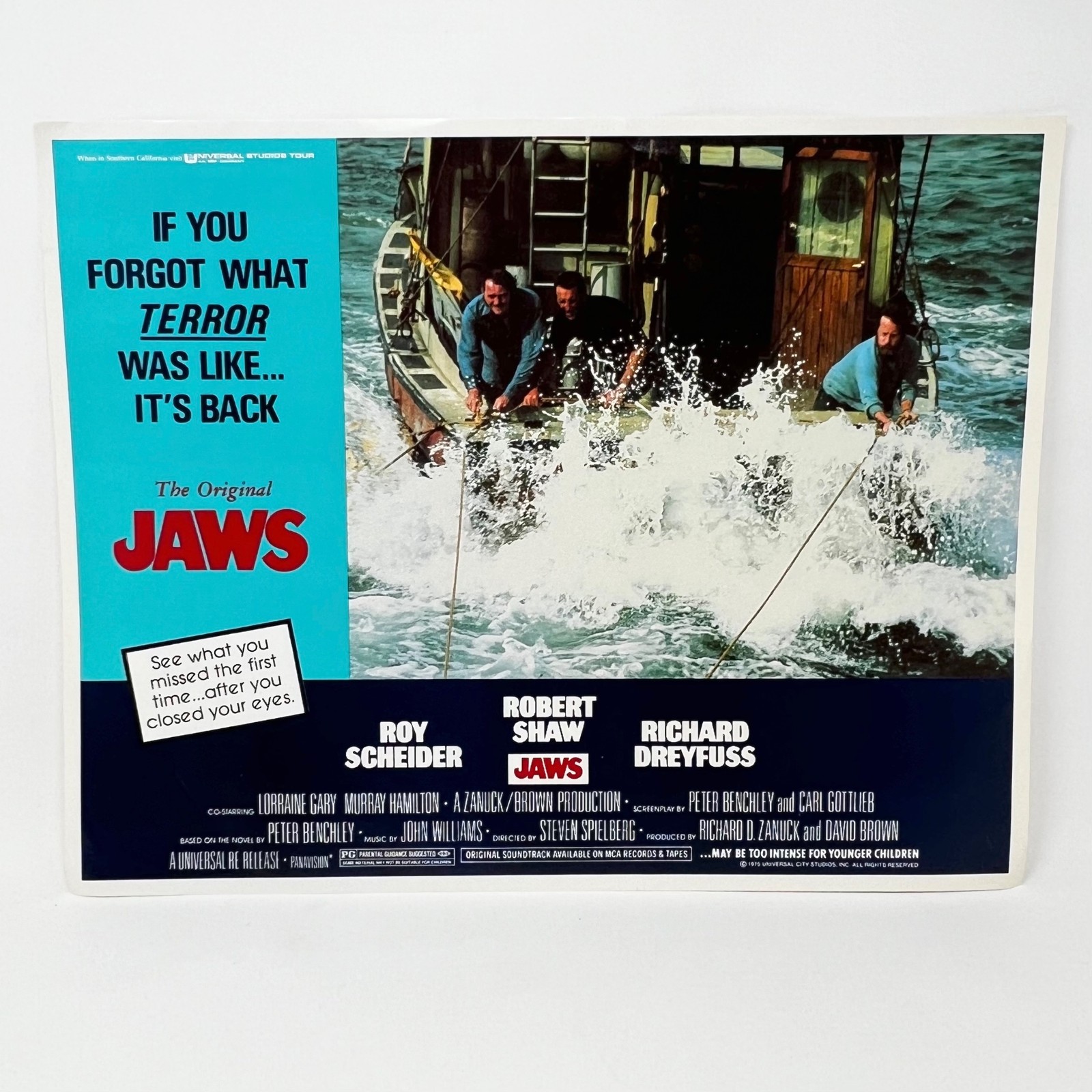 1975 Universal Studios Jaws 2 Horror Film Original Movie Lobby Card (c)