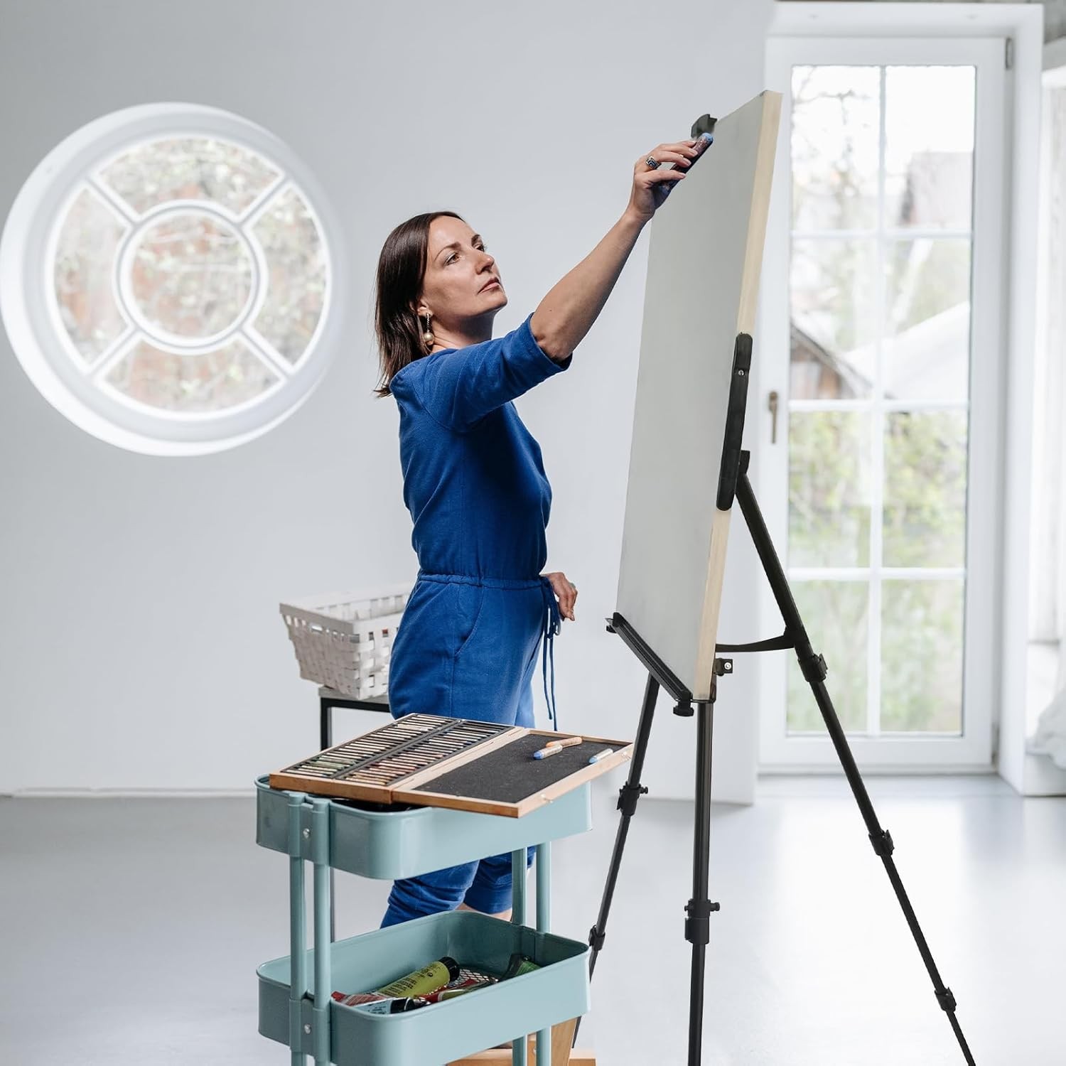 Art Easel for Painting and Display – Adjustable Floor 66 Inch Folding Aluminum