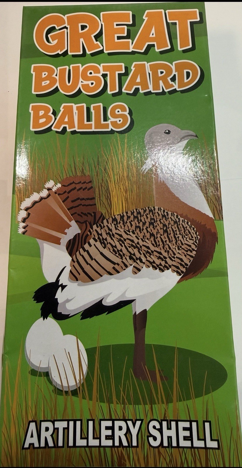 Collectible Great Bustard Balls Art Label!