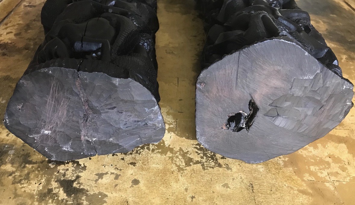 Antique Pair of EBONY MALE & FEMALE MAKONDE . “Tree of Life” STATUES . 24"+ TALL