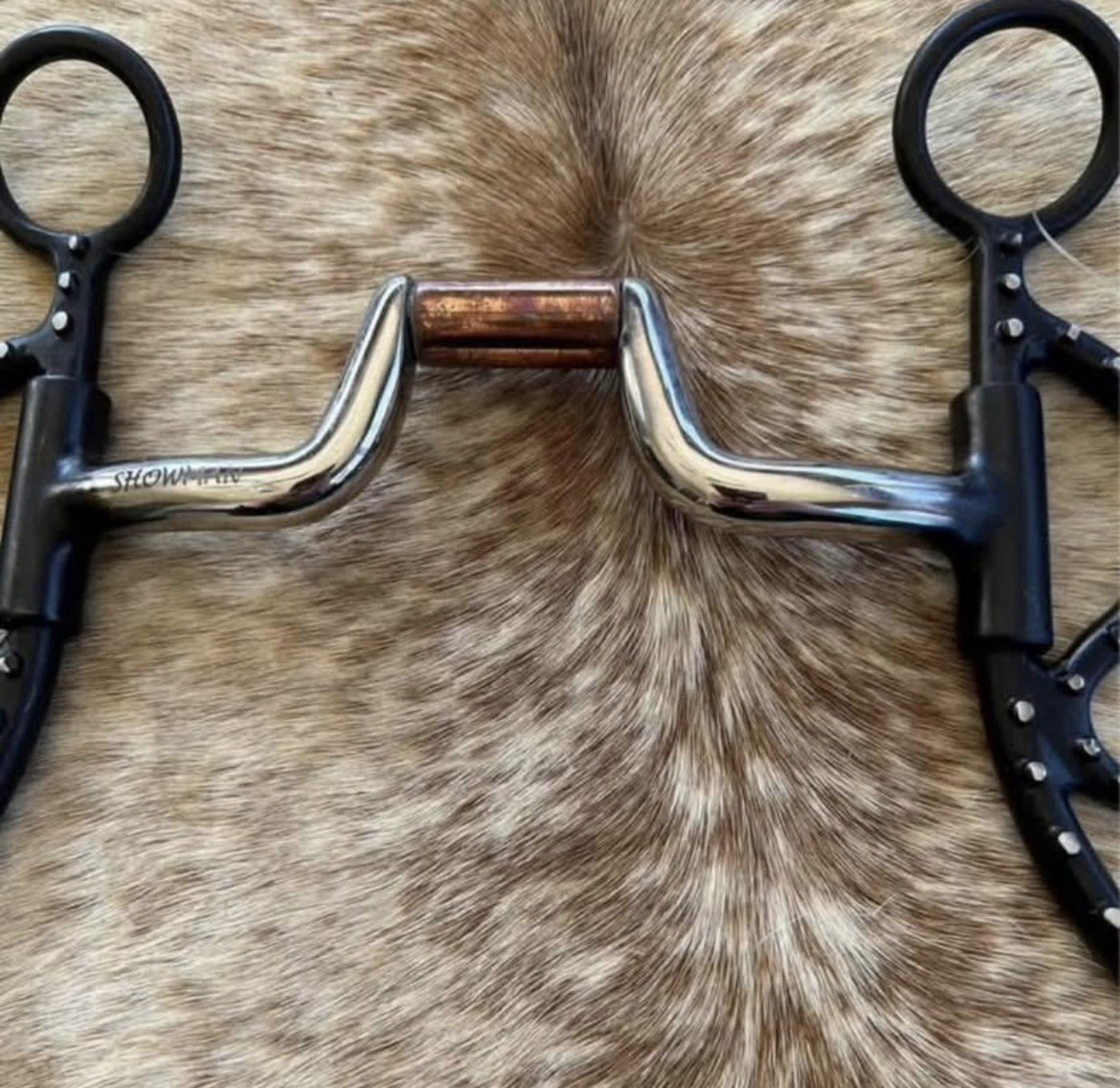 5” Mouth Hinge Port Medium Shank Copper Roller Horse Bit