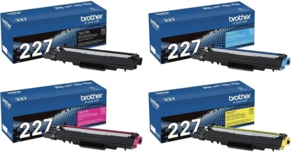 Brother TN227 4 Pack High Yield Color Toner Set (BK/C/M/Y)