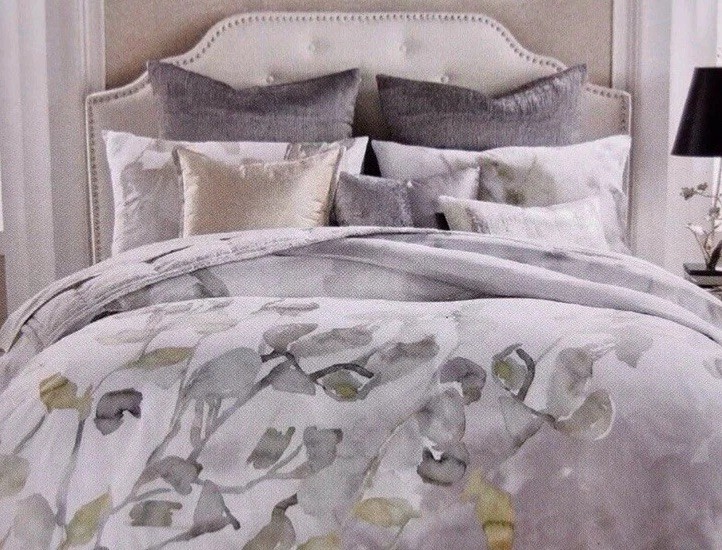 MICHAEL ARAM BOTANICAL LEAF KING DUVET COVER WATERCOLOR  NWT Luxury Bedding