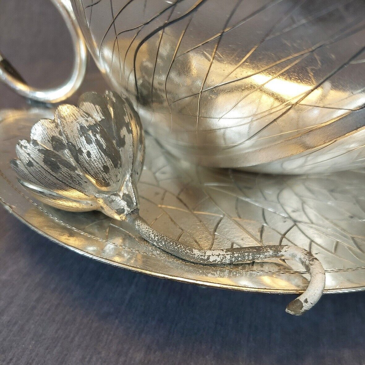 Rare Antique Victorian Wilcox Quadruple Silver Plate Squirrel Nut Bowl