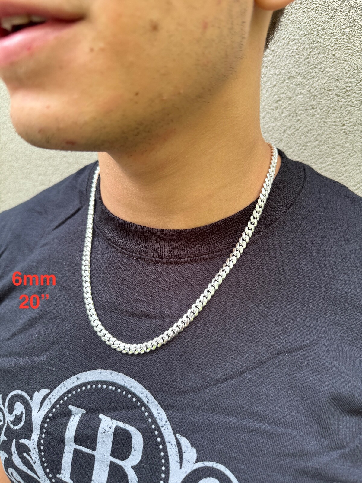 Real Miami Cuban Link Chain Or Bracelet Solid 925 Sterling Silver Box Lock ITALY