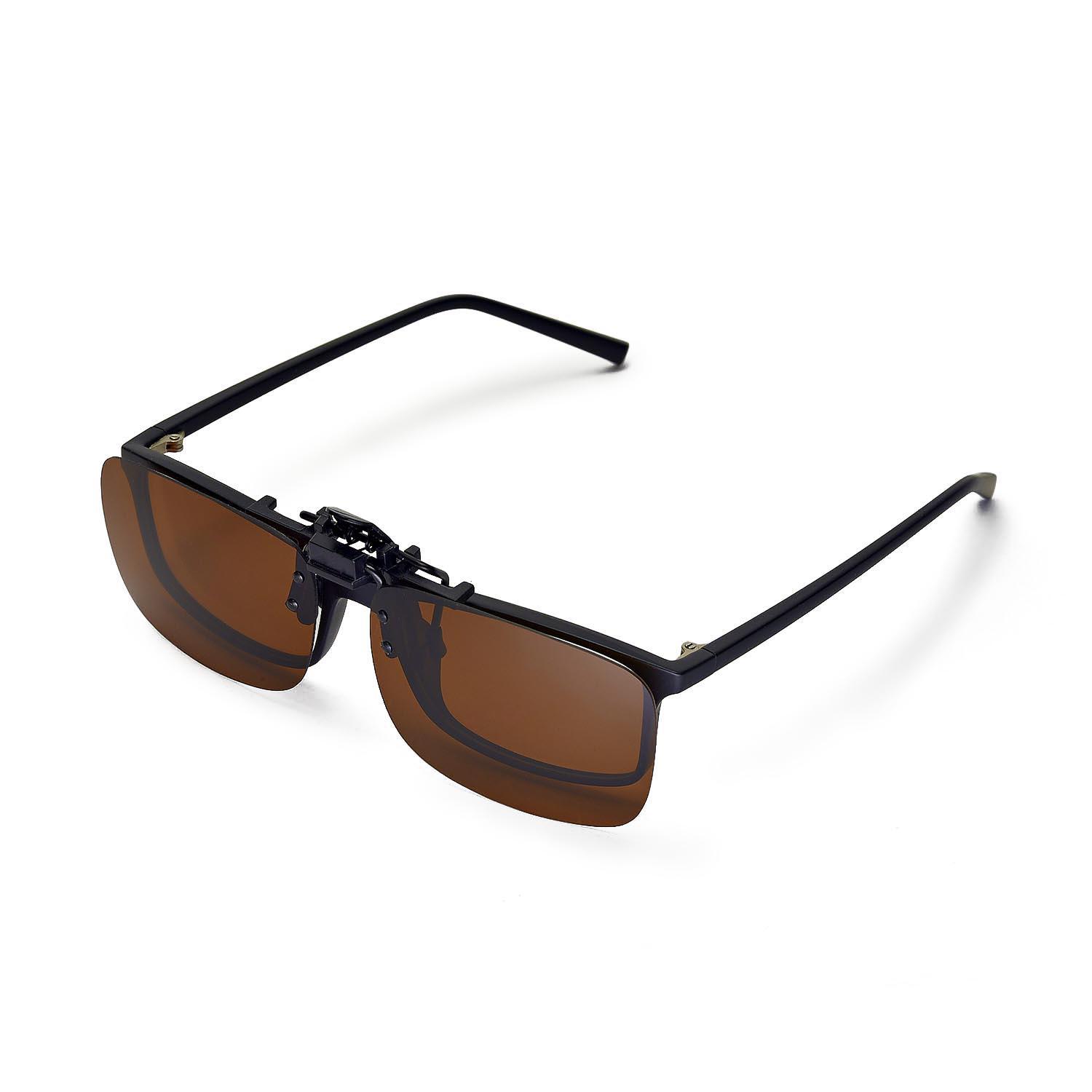 Walleva Polarized Replacement Lenses for Clip-on Flip-up Sunglasses for Driving