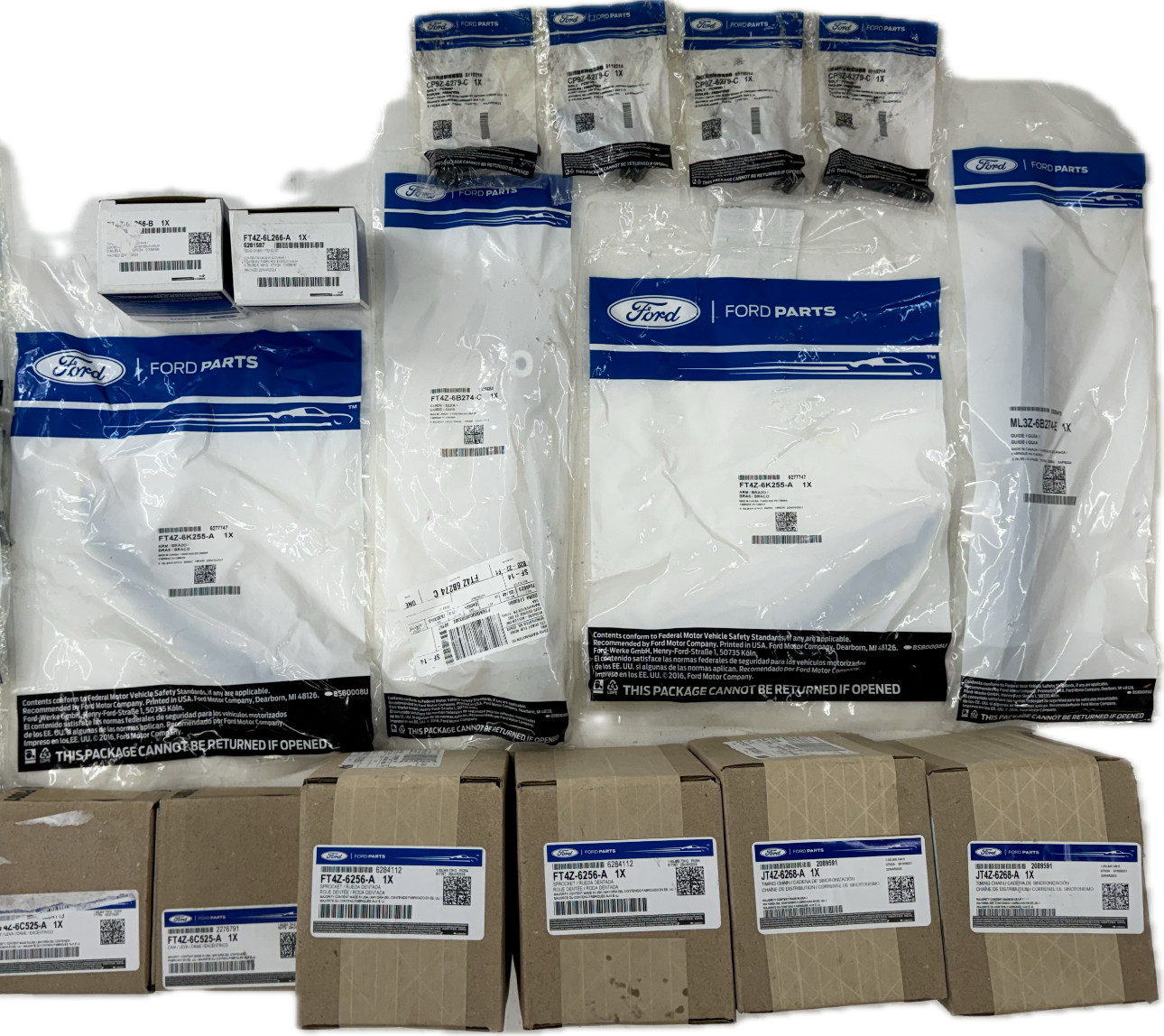 OEM NEW 15-20 Ford 2.7L Ecoboost Chains, Guides, Tensioners, PHASERS, Bolts KIT