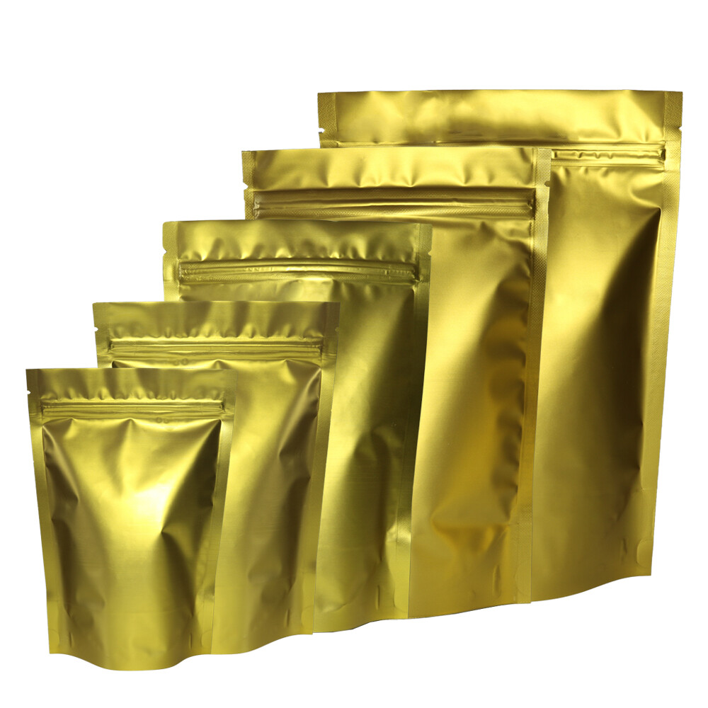 100/500/1000 Gold Mylar Packaging Bags Resealable Candy Cookie Storage Pouch