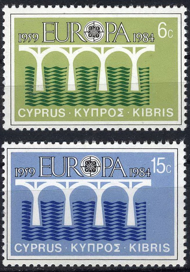 Cyprus 1984 Europa Bridge Over River MNH (SC# 625-626)
