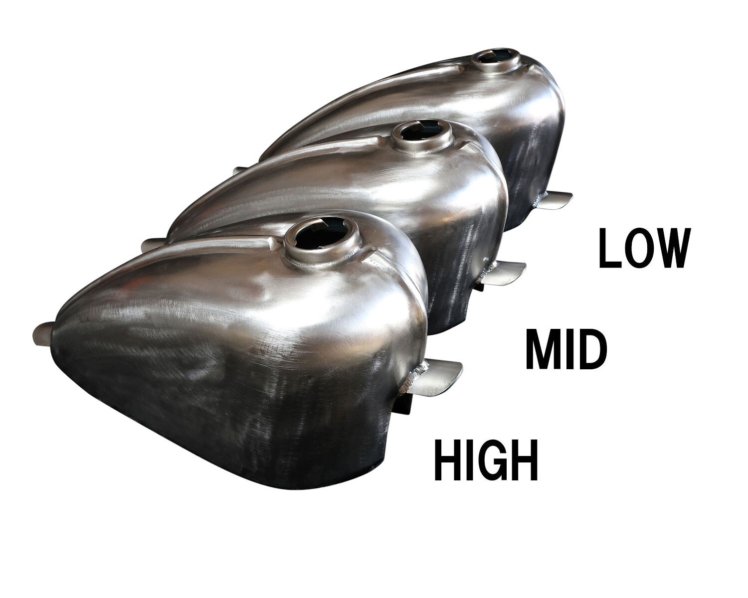 Sportster style ribbed Custom Narrow gas tank low tunnel single bayonet cap