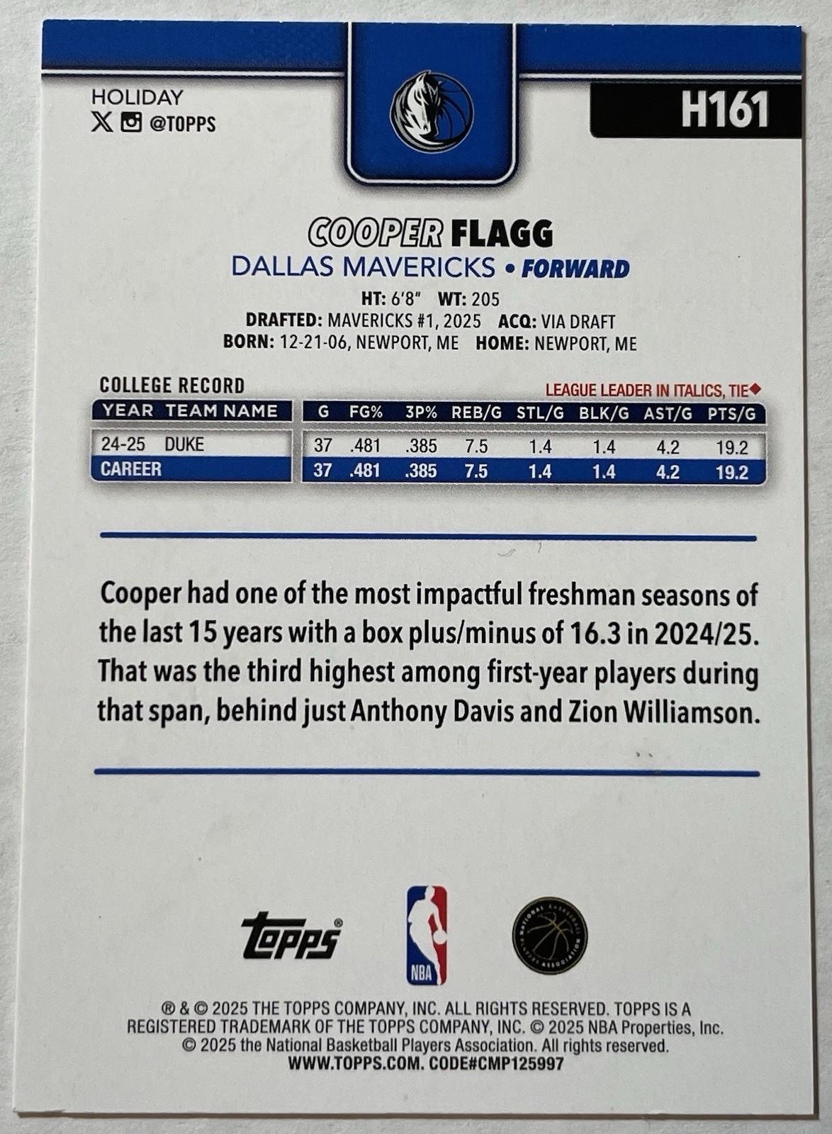 🔥🔥2025-26 Topps Holiday Cooper Flagg & Kon Knueppel 6 Card Lot🔥🔥