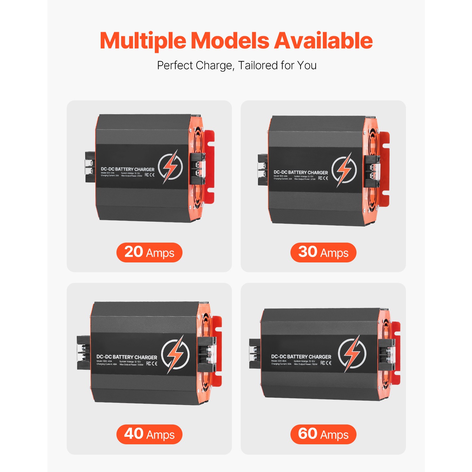 12V 30A DC to DC Charger Battery Charger 375W for Lead-Acid and Lithium AGM GEL